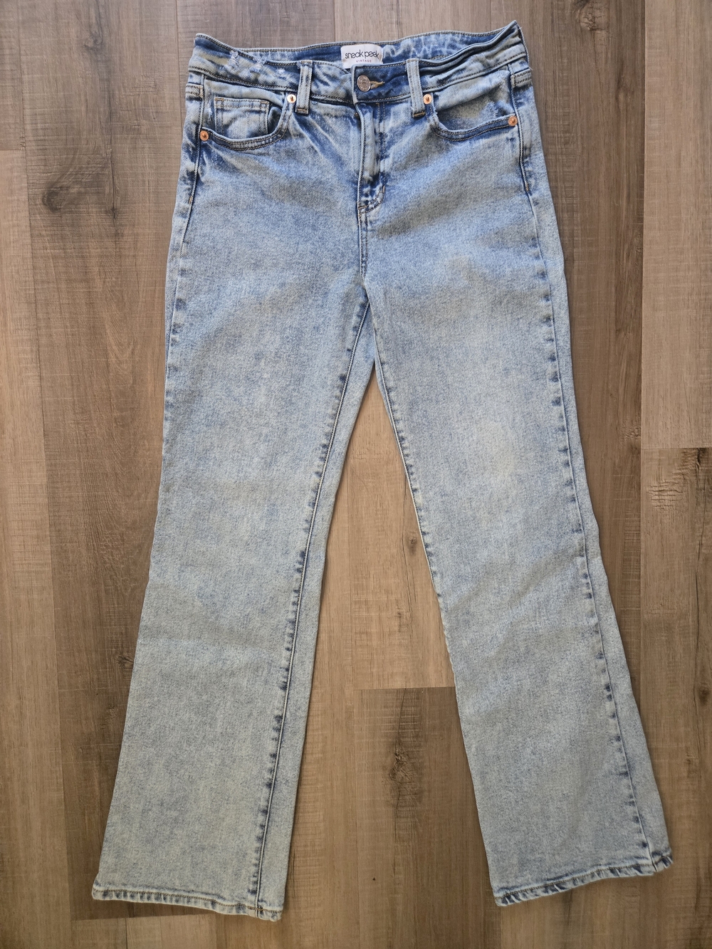 Sneak Peek Light Blue Wide Leg Jeans